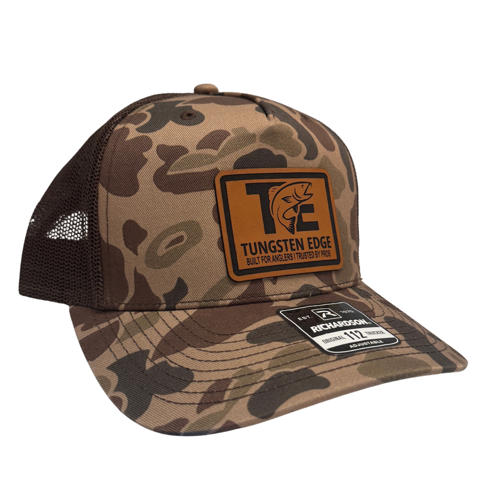 Tungsten Edge Richardson 112 Hat Leather Patch Bark Camo/Brown