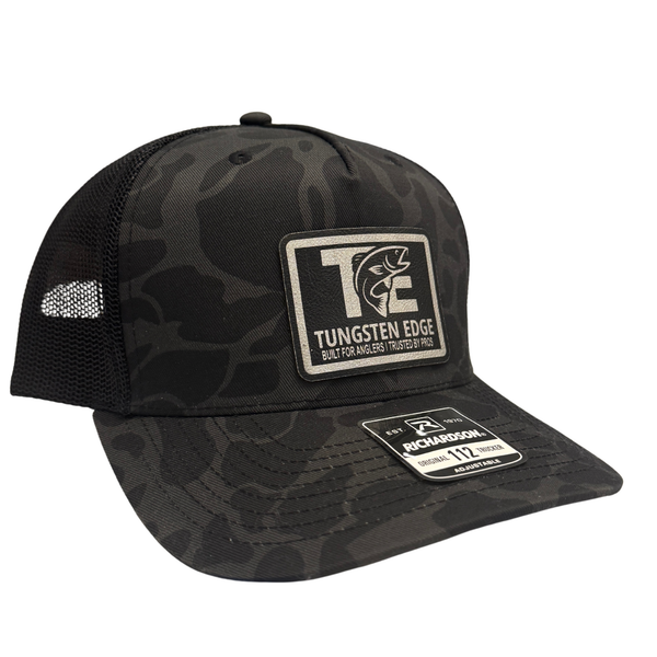 Tungsten Edge Richardson 112 Hat Leather Patch Bottomland Camo
