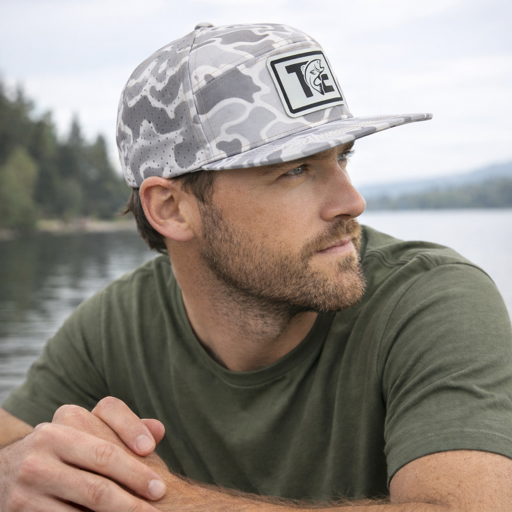 Tungsten Edge Osprey Performance Flat Bill – Old School Snow Camo