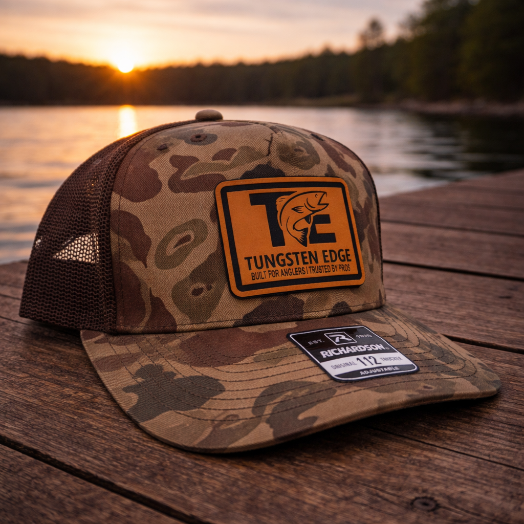 Tungsten Edge Richardson 112 Hat Leather Patch Bark Camo/Brown
